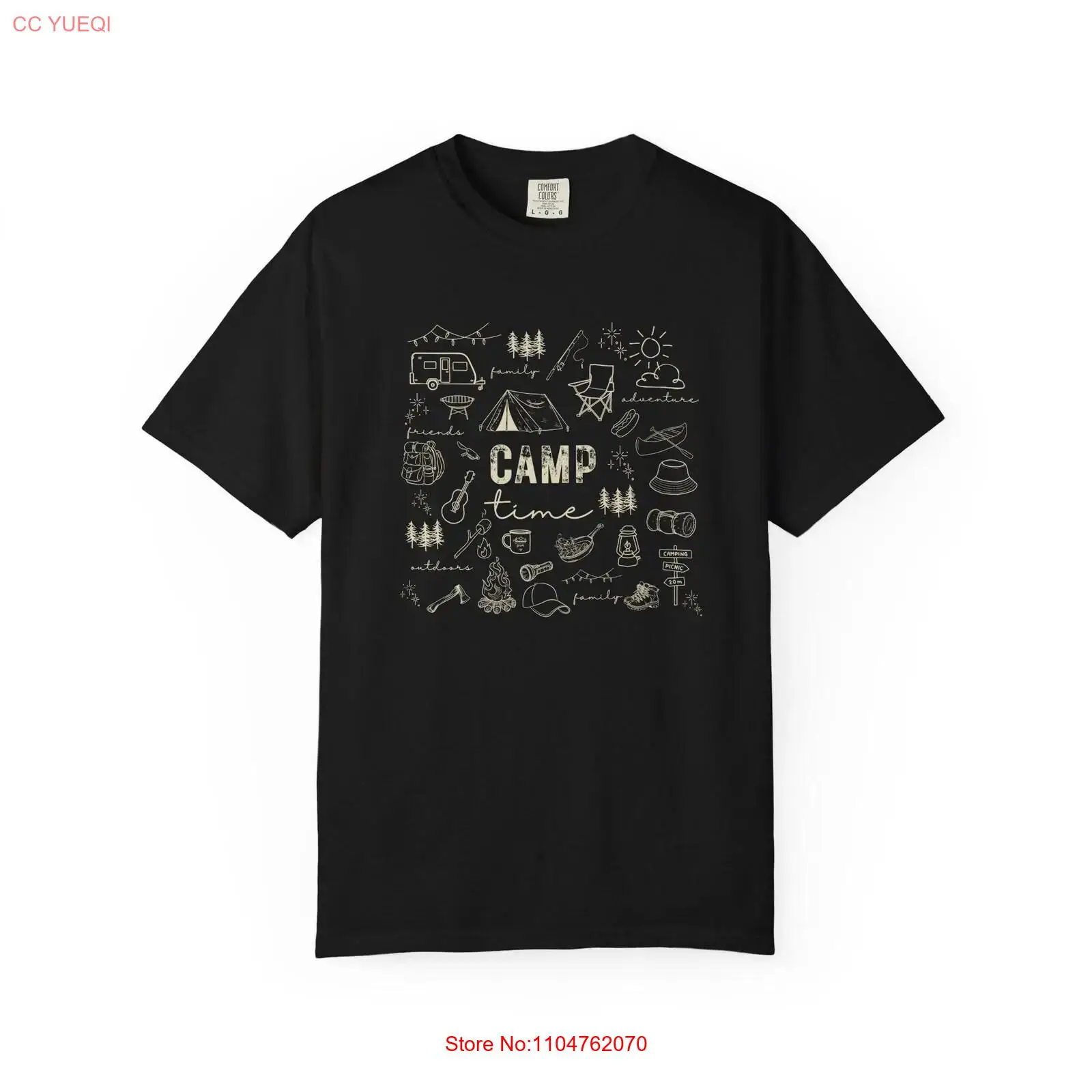 Outdoor Adventure Wear - Camiseta de camping com desenho de