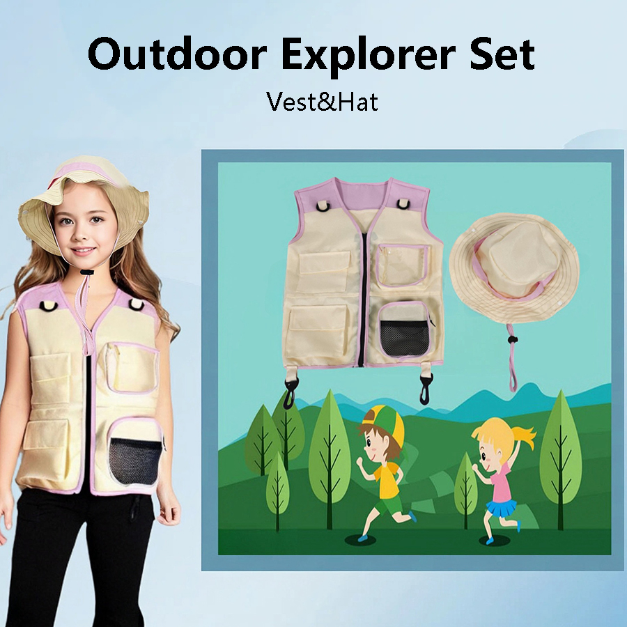 Outdoor Adventure Activities For Kids - Traje de colete e chapéu explorador