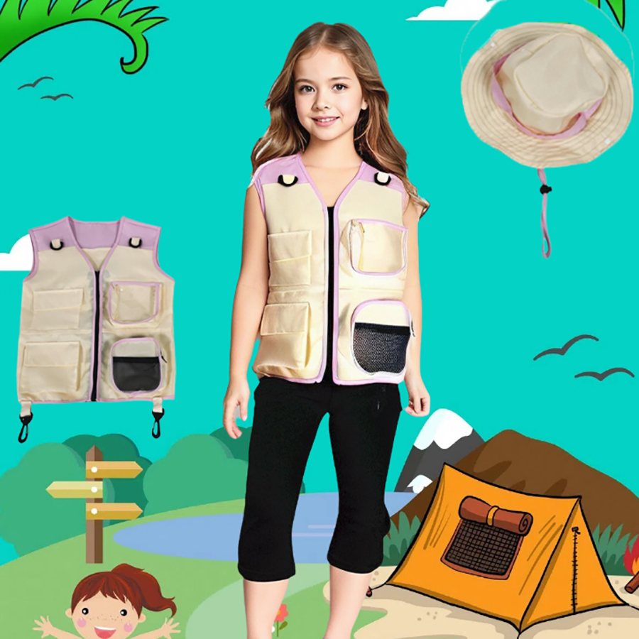 Traje de colete e chapéu explo - Outdoor Adventure Activities For Kids avaliação e preço
