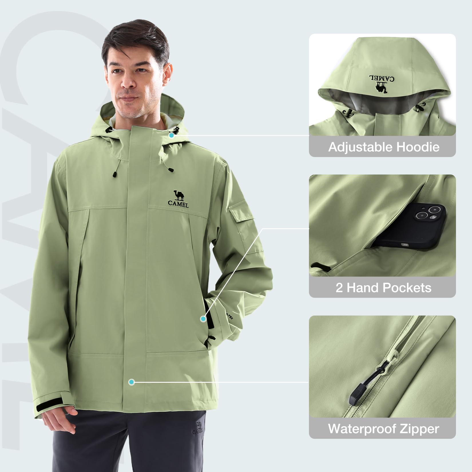 Jaquetas de chuva masculinas G - Outdoor Adventure Windbreaker avaliação e preço