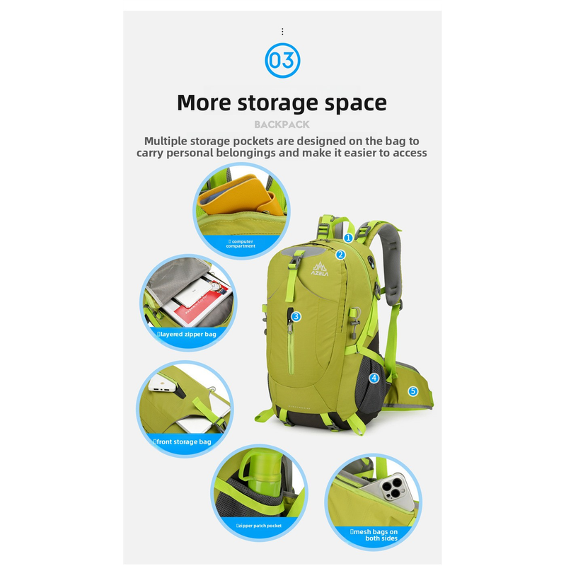 Mochila de Hiking AZELA 36-55L - Outdoor Adventure Backpack avaliação e preço